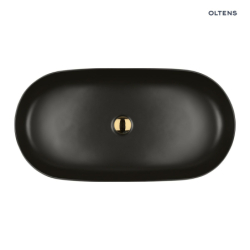 Hamnes Thin umywalka 80x40 cm nablatowa owalna czarny mat OLTENS 40321300