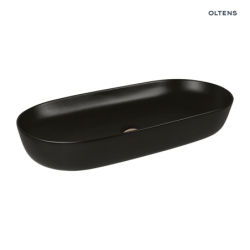 Hamnes Thin umywalka 80x40 cm nablatowa owalna czarny mat OLTENS 40321300