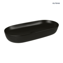 Hamnes Thin umywalka 80x40 cm nablatowa owalna czarny mat OLTENS 40321300