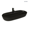 Hamnes Thin umywalka 80x40 cm nablatowa owalna czarny mat OLTENS 41315300