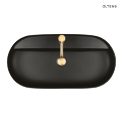 Hamnes Thin umywalka 80x40 cm nablatowa owalna czarny mat OLTENS 41315300
