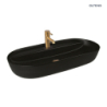 Hamnes Thin umywalka 80x40 cm nablatowa owalna czarny mat OLTENS 41315300