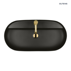Hamnes Thin umywalka 80x40 cm nablatowa owalna czarny mat OLTENS 41315300