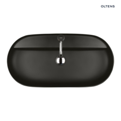 Hamnes Thin umywalka 80x40 cm nablatowa owalna czarny mat OLTENS 41315300