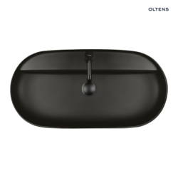 Hamnes Thin umywalka 80x40 cm nablatowa owalna czarny mat OLTENS 41315300
