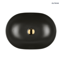 Hamnes Thin umywalka 49,5x35,5 cm nablatowa owalna z powłoką SmartClean czarny mat OLTENS 40819300