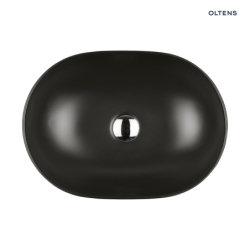 Hamnes Thin umywalka 49,5x35,5 cm nablatowa owalna z powłoką SmartClean czarny mat OLTENS 40819300