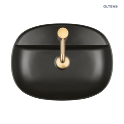 Hamnes Thin umywalka 51x39 cm nablatowa owalna z powłoką SmartClean czarny mat OLTENS 41813300