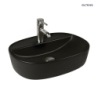 Hamnes Thin umywalka 51x39 cm nablatowa owalna z powłoką SmartClean czarny mat OLTENS 41813300