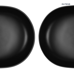 Hamnes Thin umywalka 62x42 cm nablatowa owalna z powłoką SmartClean czarny mat OLTENS 41814300