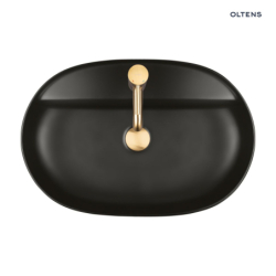 Hamnes Thin umywalka 62x42 cm nablatowa owalna z powłoką SmartClean czarny mat OLTENS 41814300