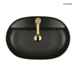 Hamnes Thin umywalka 62x42 cm nablatowa owalna z powłoką SmartClean czarny mat OLTENS 41814300