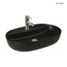 Hamnes Thin umywalka 62x42 cm nablatowa owalna z powłoką SmartClean czarny mat OLTENS 41814300