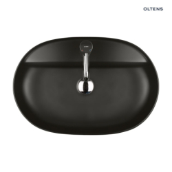 Hamnes Thin umywalka 62x42 cm nablatowa owalna z powłoką SmartClean czarny mat OLTENS 41814300