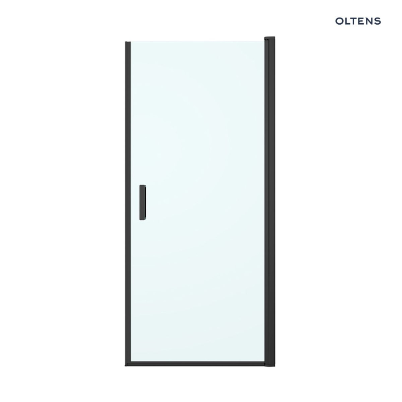 Rinnan drzwi prysznicowe 80 cm wnękowe czarny mat/szkło przezroczyste OLTENS 21207300