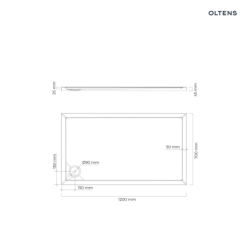 Superior brodzik 120x70 cm prostokątny akrylowy czarny mat OLTENS 15001300