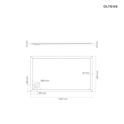 Superior brodzik 120x80 cm prostokątny akrylowy czarny mat OLTENS 15003300