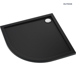 Superior brodzik 90x90 cm półokrągły akrylowy czarny mat OLTENS 16002300