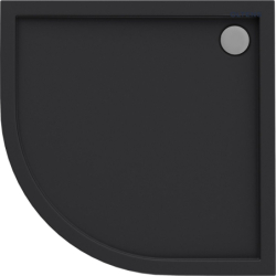Superior brodzik 90x90 cm półokrągły akrylowy czarny mat OLTENS 16002300