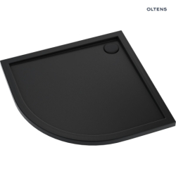 Superior brodzik 90x90 cm półokrągły akrylowy czarny mat OLTENS 16002300