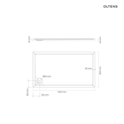 Superior brodzik 120x90 cm prostokątny akrylowy czarny mat OLTENS 15006300