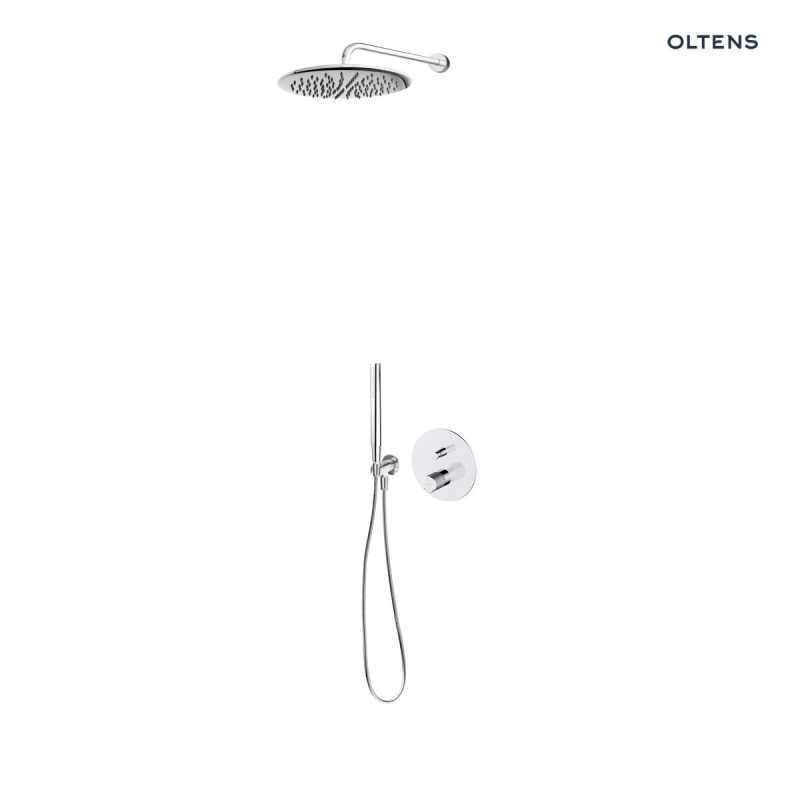 Zestaw Hamnes bateria podtynkowa z deszczownicą 30 cm Sondera i kompletem prysznicowym Ume chrom OLTENS 36607100