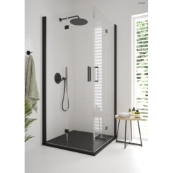 Zestaw Hamnes bateria podtynkowa z deszczownicą 30 cm Vindel i kompletem prysznicowym Ume czarny mat OLTENS 36607300
