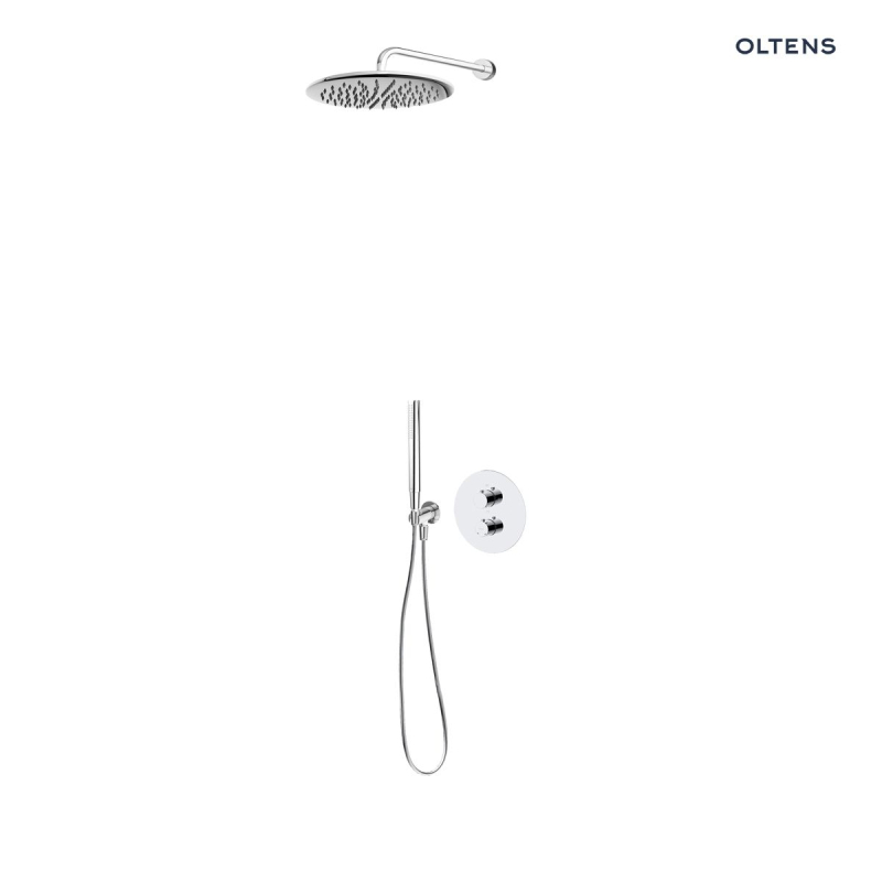 Zestaw Katla bateria podtynkowa termo z deszczownicą 30 cm Sondera i kompletem prysznicowym Ume chrom OLTENS 36608100
