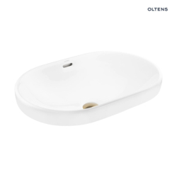 Tive umywalka 61x40 cm wpuszczana owalna z powłoką SmartClean biała OLTENS 40823000
