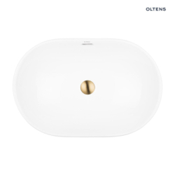 Tive umywalka 61x40 cm wpuszczana owalna z powłoką SmartClean biała OLTENS 40823000