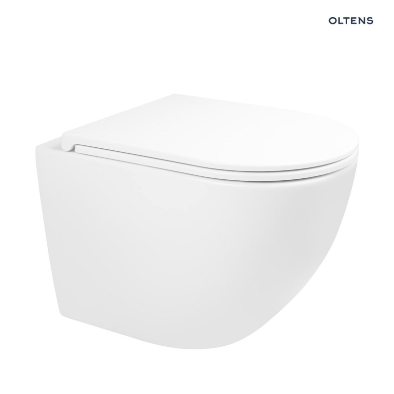 Hamnes Stille miska WC wisząca PureRim z powłoką SmartClean biała OLTENS 42521000
