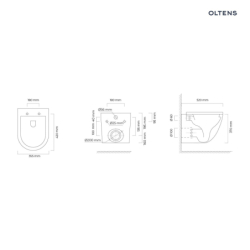 Hamnes Stille miska WC wisząca PureRim z powłoką SmartClean biała OLTENS 42521000