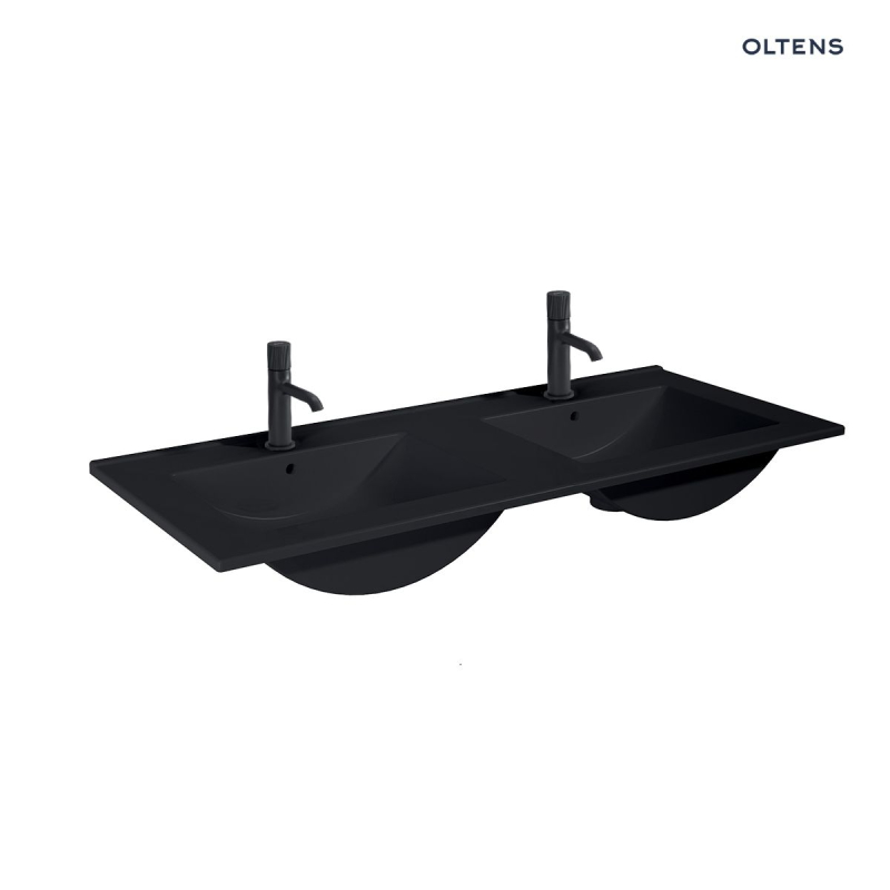 Vernal umywalka 120x46 cm meblowa prostokątna podwójna czarny mat OLTENS 41209300