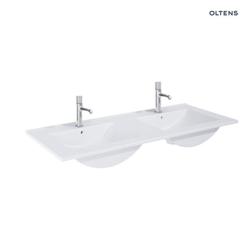 Vernal umywalka 120x46 cm meblowa prostokątna podwójna biały połysk OLTENS 41209000