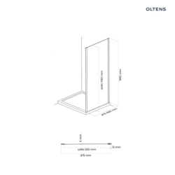 Breda ścianka prysznicowa 90 cm boczna chrom/szkło przezroczyste OLTENS 22105100