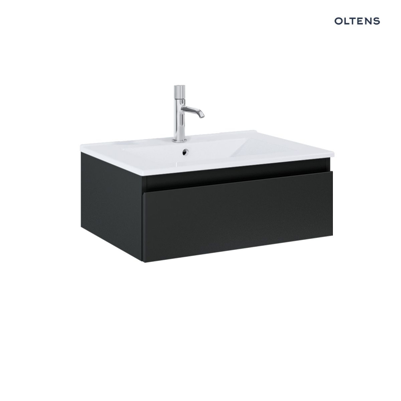 Zestaw Vernal umywalka z szafką 60 cm biały/czarny mat OLTENS 68004300