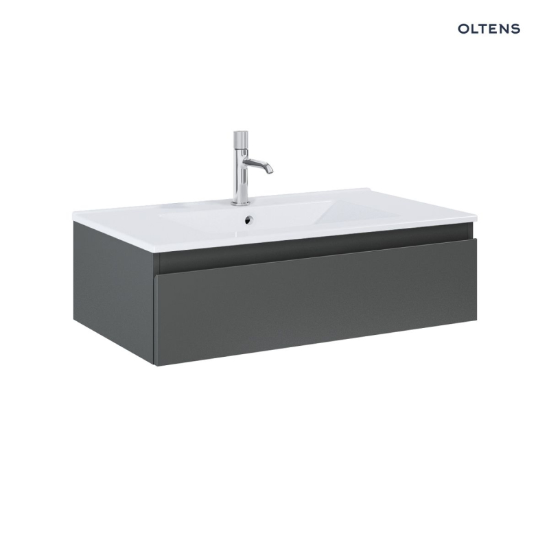 Zestaw Vernal umywalka z szafką 80 cm biały/grafit mat OLTENS 68006400