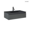 Zestaw Vernal umywalka z szafką 80 cm czarny mat/grafit mat OLTENS 68007400