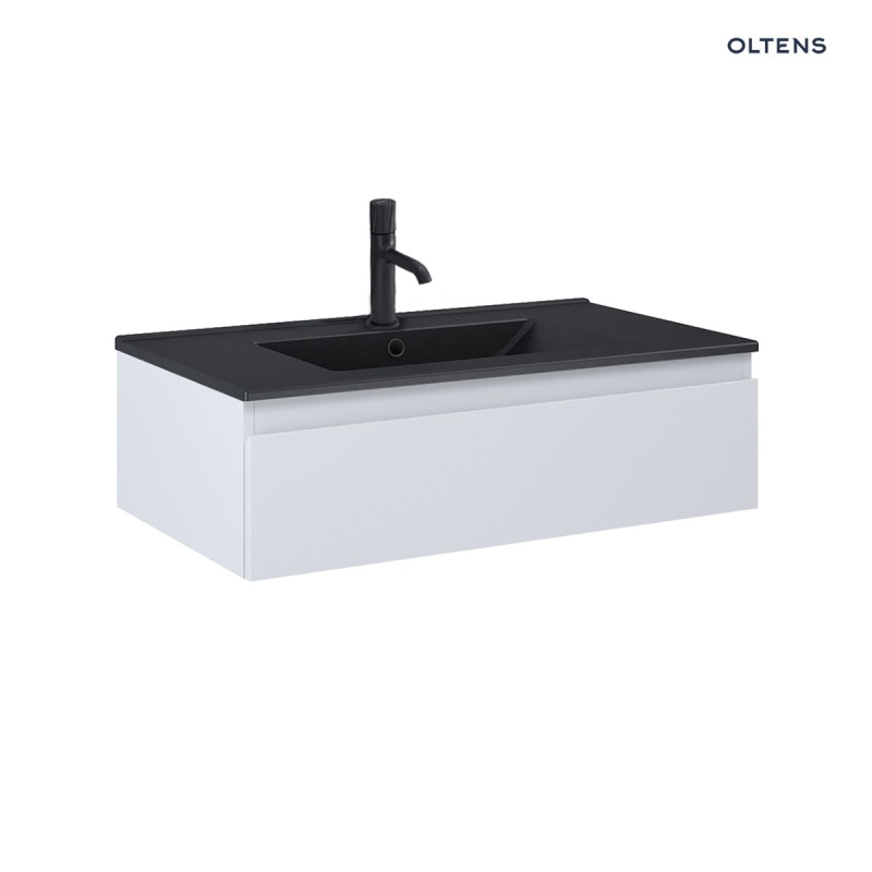 Zestaw Vernal umywalka z szafką 80 cm czarny mat/szary mat OLTENS 68007700