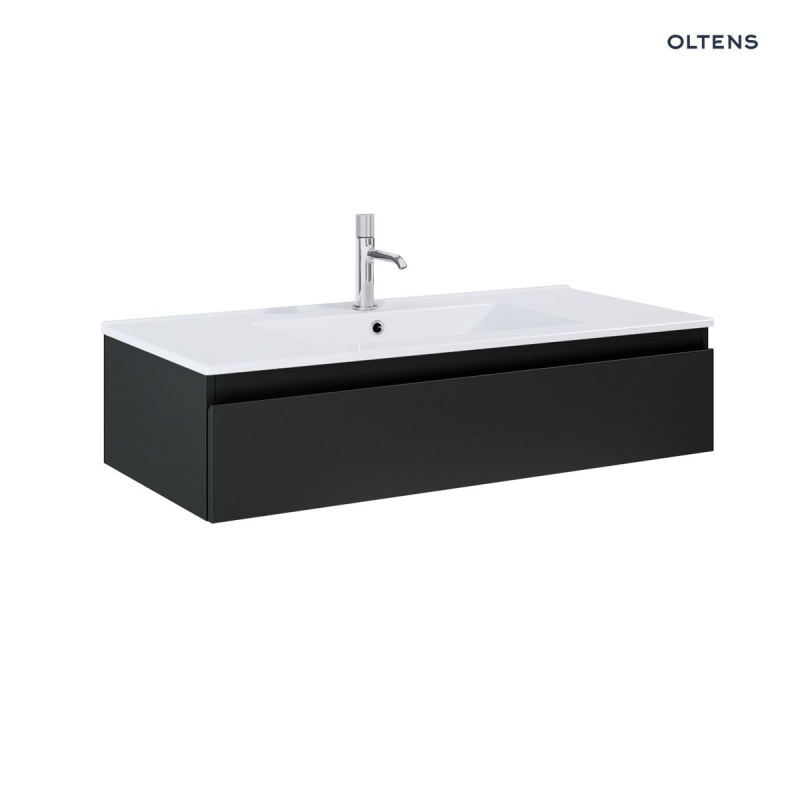 Zestaw Vernal umywalka z szafką 100 cm biały/czarny mat OLTENS 68008300
