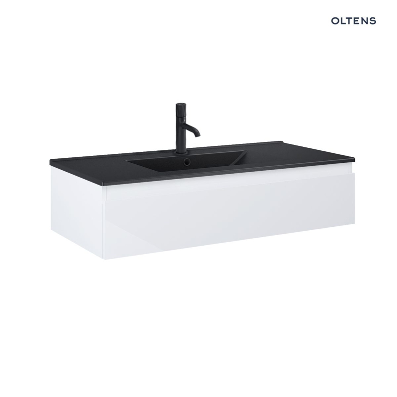 Zestaw Vernal umywalka z szafką 100 cm czarny mat/biały połysk OLTENS 68009000