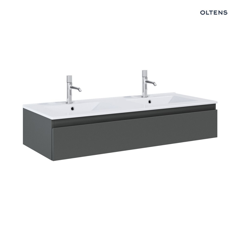 Vernal umywalka z szafką 120 cm biały połysk/grafit mat OLTENS 68010400