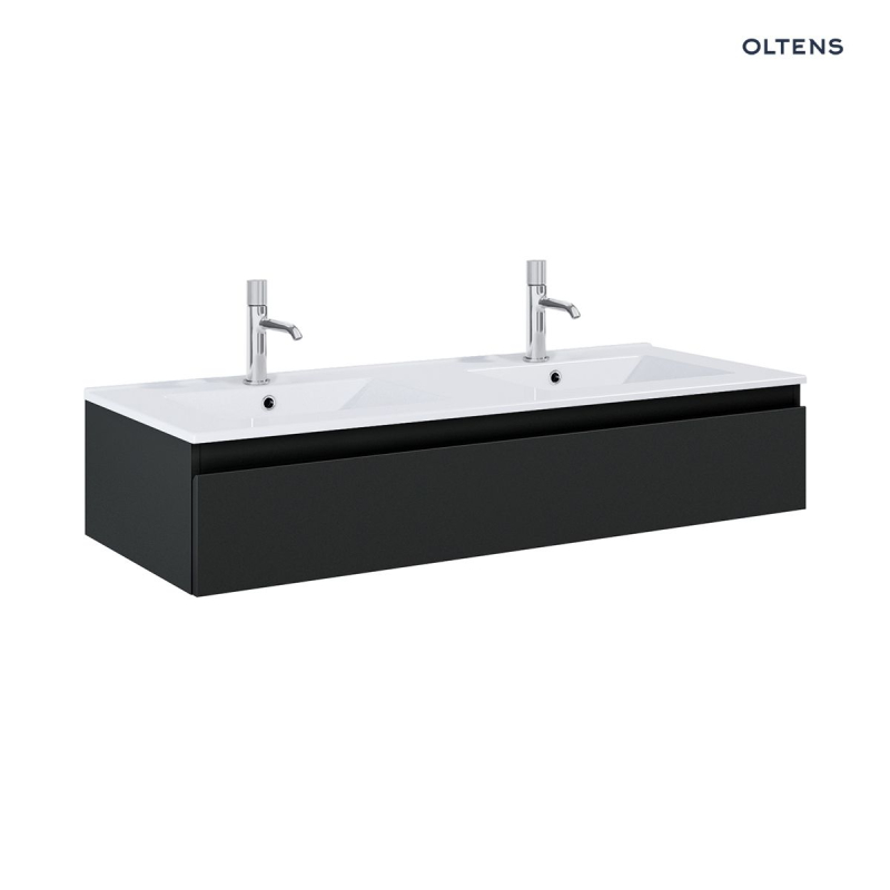 Vernal umywalka z szafką 120 cm biały połysk/czarny mat OLTENS 68010300