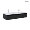 Vernal umywalka z szafką 120 cm biały połysk/czarny mat OLTENS 68010300