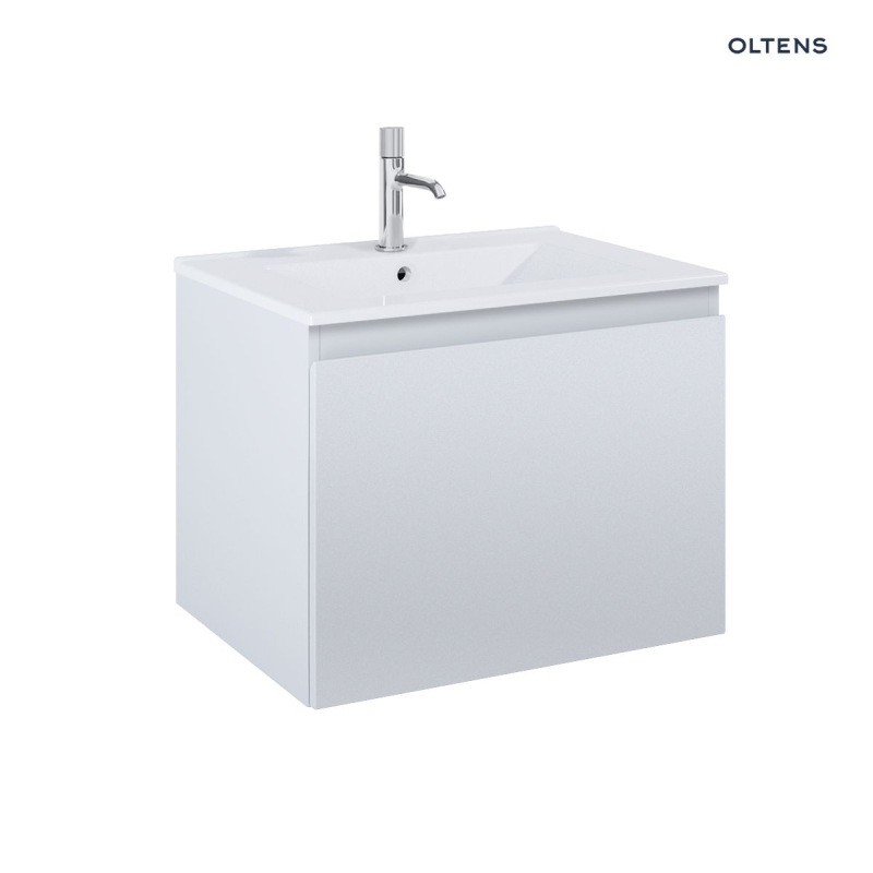 Zestaw Vernal umywalka z szafką 60 cm biały połysk/szary mat OLTENS 68012700