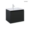Zestaw Vernal umywalka z szafką 60 cm biały połysk/czarny mat OLTENS 68012300