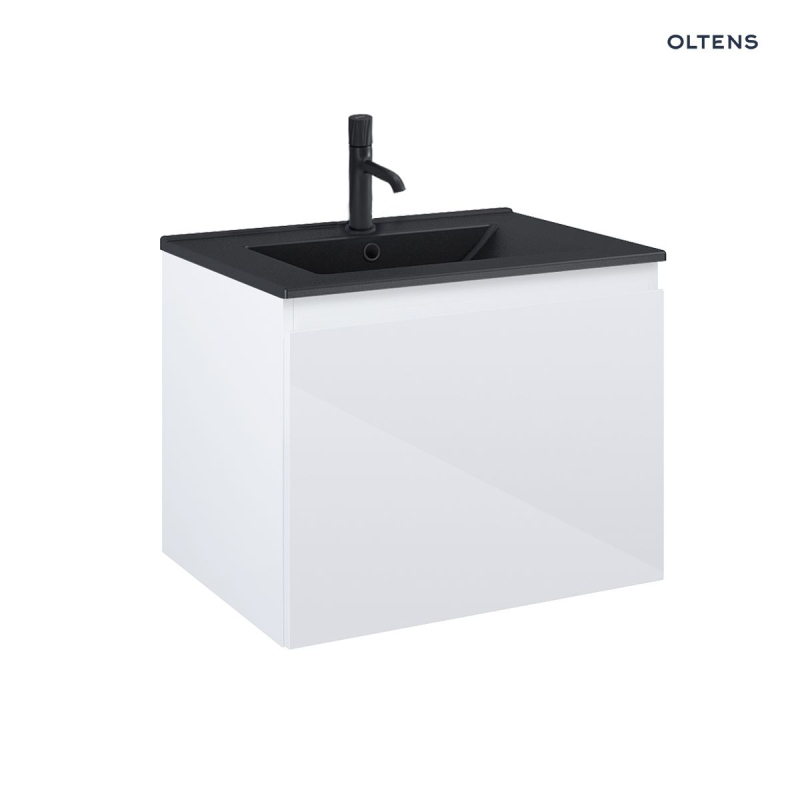 Zestaw Vernal umywalka z szafką 60 cm czarny mat/biały połysk OLTENS 68013000