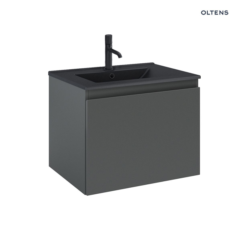 Zestaw Vernal umywalka z szafką 60 cm czarny mat/grafit mat OLTENS 68013400