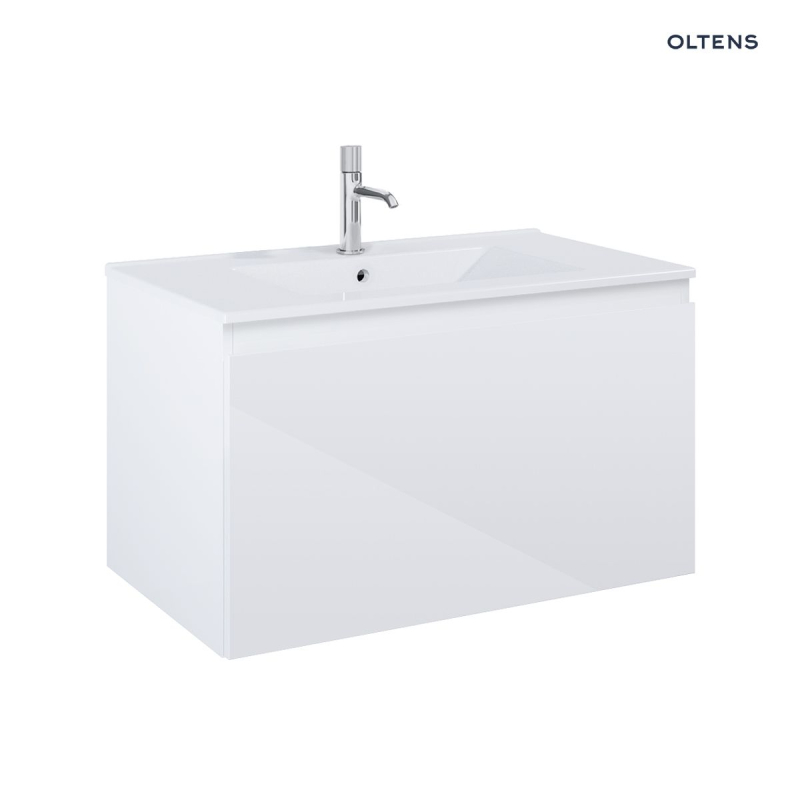 Zestaw Vernal umywalka z szafką 80 cm biały połysk OLTENS 68014000