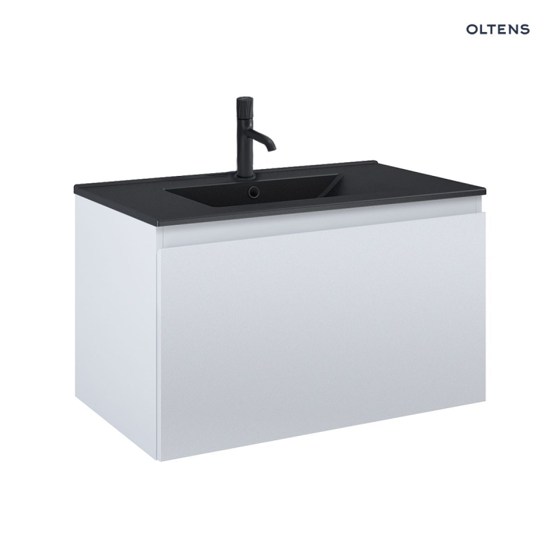 Zestaw Vernal umywalka z szafką 80 cm czarny mat/szary mat OLTENS 68015700